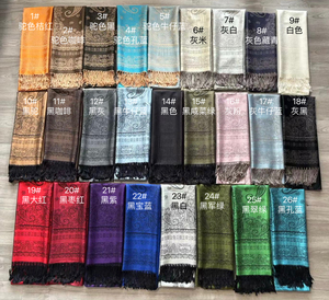 핫세일 여성용 맞춤형 에스닉 새틴 직사각형 페이즐리 스카프 & 숄, 부드러운 프린트 자카드 태슬 인기 디자인 - Product Image 5