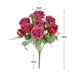 <span class=keywords><strong>Corolle</strong></span> artificielle Rose Bouquet <span class=keywords><strong>Fleurs</strong></span> Nouveau Conçu Longue Tige Soie Mariage Décor Roses Bouquets De <span class=keywords><strong>Fleurs</strong></span> - Product Image 2