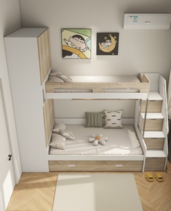 <span class=keywords><strong>Lit</strong></span> superposé multifonctionnel ultra-pratique avec bureau intégré, design simple - Product Image 1