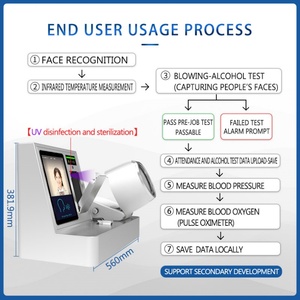 Dispositivo de Control de Salud Preempleo: Medición de Presión Arterial, Oxígeno en Sangre, Detección de Alcohol y Temperatura Facial - Product Image 4