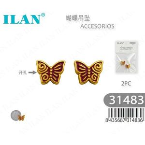 Orecchini Pendenti a Farfalla Ilan, Set da 2 Pezzi, Oro Rosso, Accessori Moda - Product Image 1