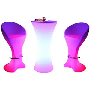 Endüstriyel mobilya uzaktan kumanda renkleri led çubuk masa ve dışkı