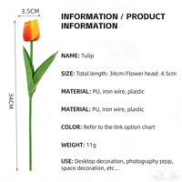Buket Bunga Tulip Buatan Berkualitas Tinggi dari PU Embossed, Model Tulip dari Cina untuk Dekorasi Rumah, Kamar Tidur, dan Perlengkapan Pemotretan