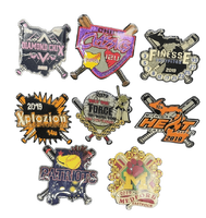 Badges personnalisés en émail avec logo d'équipe de baseball, en acier inoxydable, modernes/antiques, imprimés, pour souvenirs de tournois sportifs