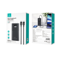 USAMS Bank Daya Portabel USB Tipe C, Bank Daya Kapasitas Tinggi 30000Mah dengan Kabel Data Pengisi Daya untuk Ponsel Laptop
