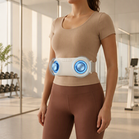 Ceinture de massage sans fil pour l'abdomen, pétrissante et amincissante, avec double moteur sans balais, chauffante et vibrante, 3 modes, rouge