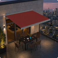 Auvent de terrasse rétractable en tissu pour repas en famille et tables de jardin à côtés ouverts