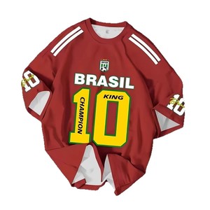 Camiseta de Fútbol Brasil 10 King Champion para Hombre, Talla Grande, Manga Corta, Transpirable, Poliéster, Impresión por Sublimación - Product Image 5