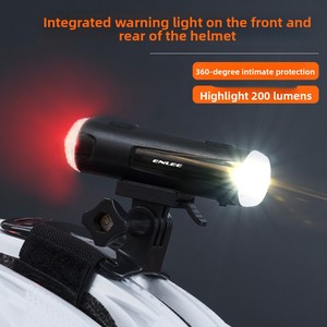 Lumière de casque de vélo LED intégrée intelligente ENLEE, avertissement avant et arrière pour VTT, vélo pliant, ABS universel, batterie pour la conduite - Product Image 2