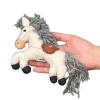 Sac à main suspendu en feutre de laine fait main en Chine, motif cheval, mignon, style poupée, porte-clés, ornements, 31 cm-50 cm, sans rembourrage