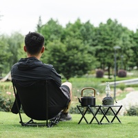 Chaise lune pliable en fer pour extérieur, avec dossier, portable, réglable, pour camping, pique-nique, barbecue et activités en plein air