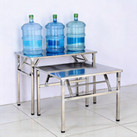 Meja Lipat Baja Tahan Karat Premium yang Dipertebal dengan Pengunci Pegas Ganda - Meja Makan Portabel Tahan Lama dan Tahan Korosi untuk