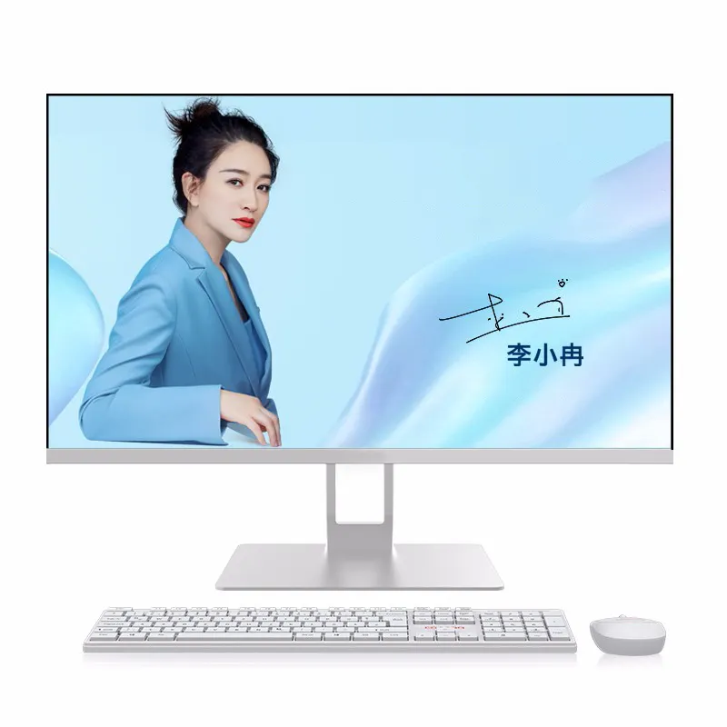 Thin 23.8" office home A10-8780P white pc computer desktop 8G 256G all-in-one desktop with wireless mouse and keyboard