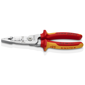Alicates multifunción para electricistas KNIPEX 13 76 200 ME, modelo métrico, aislados con mangos de plástico. - Product Image 1