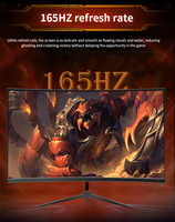 Moniteur de jeu incurvé sans cadre 23,8 24 pouces 1080P Moniteur LED pour PC Moniteur LCD pour ordinateur de bureau 23,8 pouces 165Hz