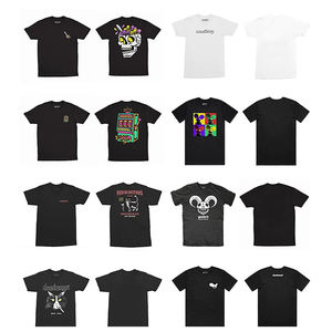 T-shirts pour hommes en coton lourd noir de haute qualité, t-shirt ample à imprimé graphique, t-shirt en daim surdimensionné, broderie 3D personnalisée pour hommes - Product Image 3