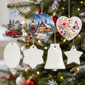 Pendentif en céramique à sublimation en gros, pour impression par transfert thermique, en porcelaine blanche, ornement personnalisé, souvenir, artisanat, cadeau - Product Image 5