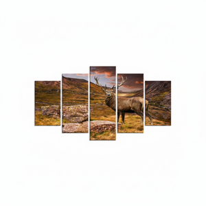 Elegant Deer Horn Printed <b>Canvas</b>: Animal Print <b>Wall</b> Art Decor,SET OF 5 MIX <b>CANVAS</b> - Product Image 2