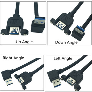 Usb3.0 Male To Female Right Angle Connector With Screw Holes Black 37mm X 27mm For Desktop Computer Expansion - Product Image 5