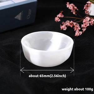 セレナイトボウル天然クリスタル宝石彫刻ボウル装飾用 - Product Image 4