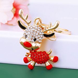 <b>Creative</b> Diamond-encrusted Crystal Christmas Reindeer Animal Metal Keychain Pendant - Product Image 2