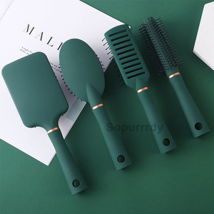 Custom Logo <b>Detangling</b> <b>Brush</b> Anti-Static Detangler <b>Hair</b> <b>Brush</b> with Silicone Base Blow Drying Comb Nylon Bristle <b>Hair</b> <b>Brush</b> - Product Image 5