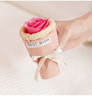 LUYI - Mini Bouquet de Roses de Poche, Fleurs de Savon Portables, Souvenir de Gypsophile, Cadeau pour la Saint-Valentin, la Fête des Mères, Pâques, pour Petite Amie