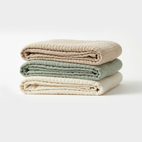 Couverture de lit en mousseline de coton biologique GOTS, couverture de voyage multicouche pour l'hiver, taille king, vente en gros, couvertures pour bébé personnalisées pour l'hiver