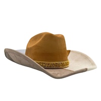 Chapeaux de cowboy personnalisés en gros avec bande de strass dorés pour femmes, idéaux pour les fêtes western et le rodéo