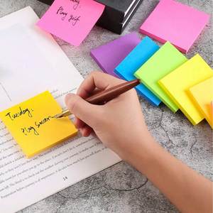 Blocs-notes autocollants néon multicolores carrés amovibles en gros, personnalisables pour la rentrée scolaire et le bureau - Product Image 3