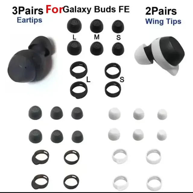10PCS SiliconeSilicone Memory Foam Ear Wing Tips for Buds FE Earbuds Eartip in Sizes L/M/S Made in China