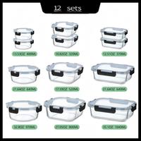 Boîte à lunch en verre borosilicate de haute qualité, résistante au congélateur, préservant la fraîcheur, couvercle amovible détachable, résistante à la chaleur, résistante aux chutes