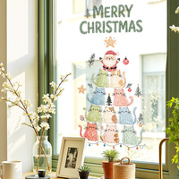 Adornos Navideños para Ventanas con Diseño de Árbol de Navidad, Resistentes a los Rayos UV, Impermeables, Ecológicos, Removibles y Reutilizables, Decoración Festiva para el Hogar