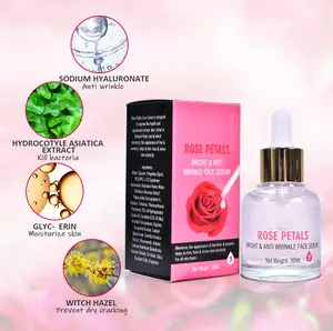 Özel etiket gül özü Serum gül su Toner organik nemlendirici en iyi cilt beyazlatma sıkılaştırıcı yüz serumu