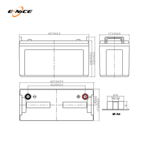 Batteries au plomb-acide GEL E-Nice adaptées, cycle profond 200 heures, 12V 200Ah, batteries solaires pour systèmes UPS - Product Image 2
