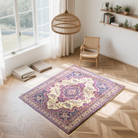 Couverture de canapé en velours cristal motif persan 3D Style turquoise chambre à coucher tapis de chevet pour la maison salon mur mur Polyester PVC