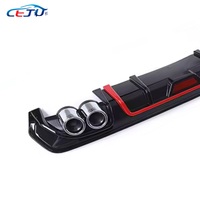 Difusor de labio de parachoques trasero de coche ABS negro brillante con puntas de escape de luz de freno para Nissan Sylphy Pulsar Sentra S SV SR B18 2020-2023