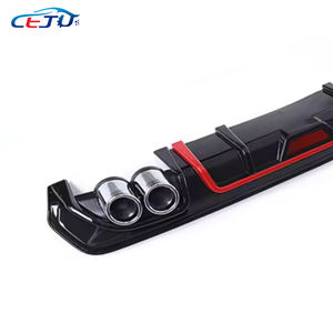 Difusor de labio de parachoques trasero de coche ABS negro brillante con puntas de escape de luz de freno para <span class=keywords><strong>Nissan</strong></span> Sylphy Pulsar Sentra S SV SR B18 2020-2023 - Product Image 3