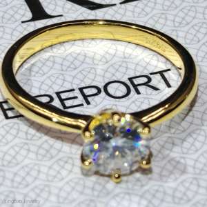 6,5mm 1ct Verlobungsring mit Moissanit, Versprechensring aus 925 Silber, Luxuriöser Ehering, Feiner Schmuckring - Product Image 6