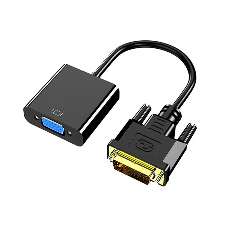 Dvi Naar Vga Kabel 24 + 1 De Computer Is Aangesloten Op De Dvi Naar Vga Converter Van De Monitor Projector