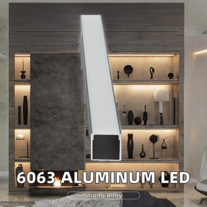 Profilé en aluminium anodisé pour éclairage LED, canal d'éclairage en aluminium extrudé, profilé à lamelles pour éclairage linéaire intérieur - Product Image 2