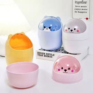 Small Desktop Storage Box Office <b>Desk</b> Organizer <b>Mini</b> Waste Trash Can with Lid Cute Things Custom Logo - Product Image 4
