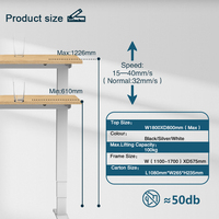 Meubles de bureau, table électrique ergonomique automatique pour ordinateur, extensible, réglable en hauteur, table de travail assis-debout, cadre de bureau