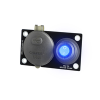 Chargeur de voiture rapide 12V QC3.0 PD avec panneau de prise et interrupteur à bascule LED simple, double port de charge rapide 18W+18W pour camping-car, bateau, VTT, UTV, marine
