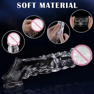 Vente en gros d'agrandissement masculin Dick Sleeve préservatif vibrant anneaux de pénis Sex Toys pour couples - Product Image 4