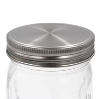 Vente en gros de couvercle de pot Mason en acier inoxydable 304 de 70mm 86mm de diamètre avec joint en silicone de taille standard écologique