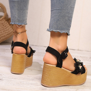 Women Platform Summer New Floral Thick Sole Wedge <b>Sandals</b> Beach <b>Sandals</b> - Product Image 4