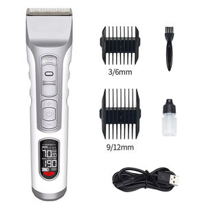 <span class=keywords><strong>Tondeuse</strong></span> à <span class=keywords><strong>cheveux</strong></span> sans fil rechargeable 7000 tr/min avec écran LED intelligent, lame en céramique affûtée, machine de coupe USB avec peignes limiteurs - Product Image 2