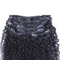 Vente chaude Crépus Bouclés Vierge Extensions de Cheveux Humains Invisible Clip-In Eau Vague de Corps Droite Clip Ins Extension de Cheveux
