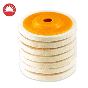 Almohadillas pulidoras de rueda de pulido de fieltro de lana 100%, <span class=keywords><strong>5</strong></span> <span class=keywords><strong>pulgadas</strong></span>, 125mm, amoladora angular personalizada, disco de lana, ruedas de solapa compatibles con OEM - Product Image 1